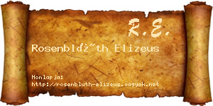 Rosenblüth Elizeus névjegykártya